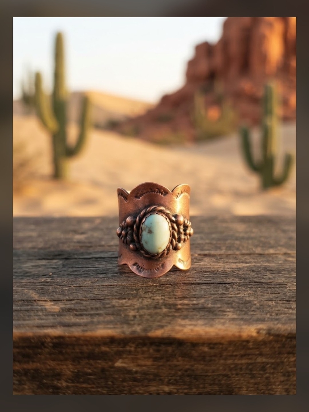 Palomino Stone Copper Cuff Ring - Women Jewelrysize 6 1/2